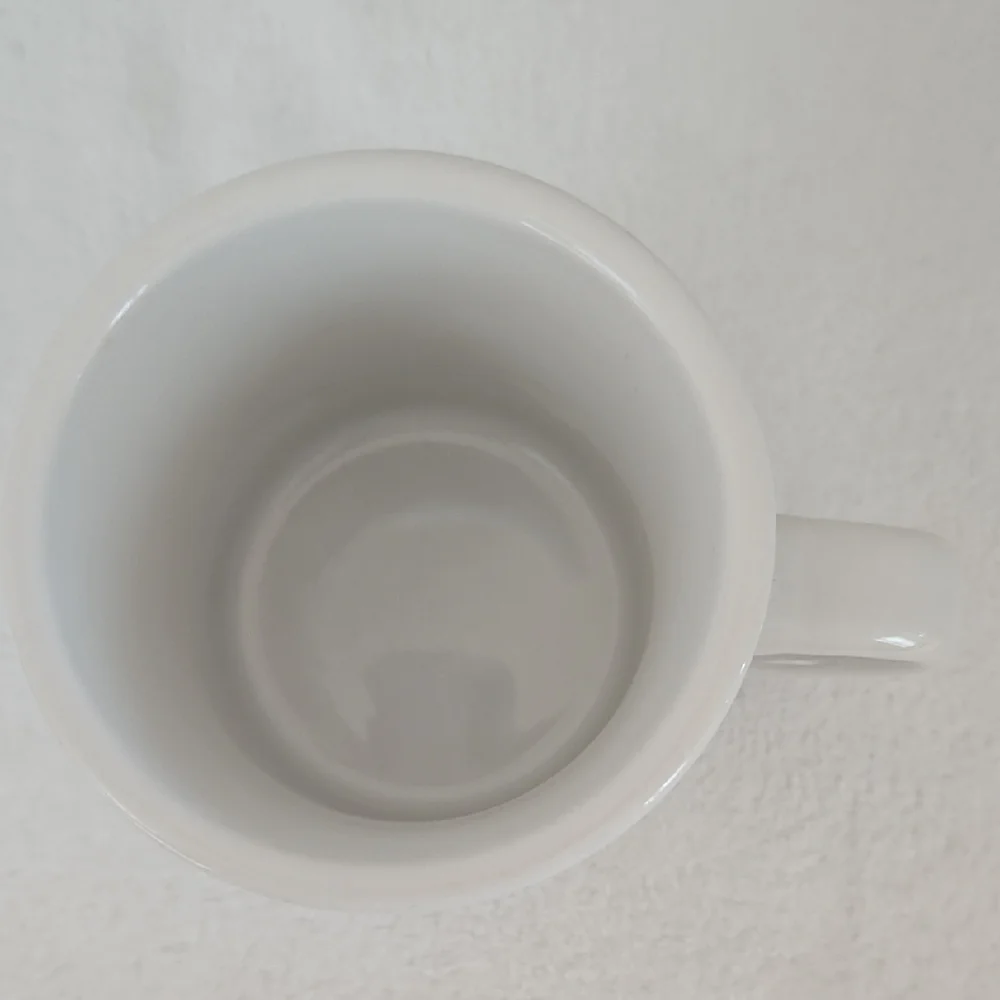 Crate&Barrel Discontinued White Ceramic Mug with Black 'Bon Appétit' Graphic